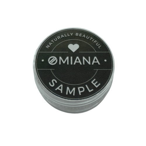 Omiana makeup sample container for shade matching and ingredients sensitivity testing before purchasing full size.