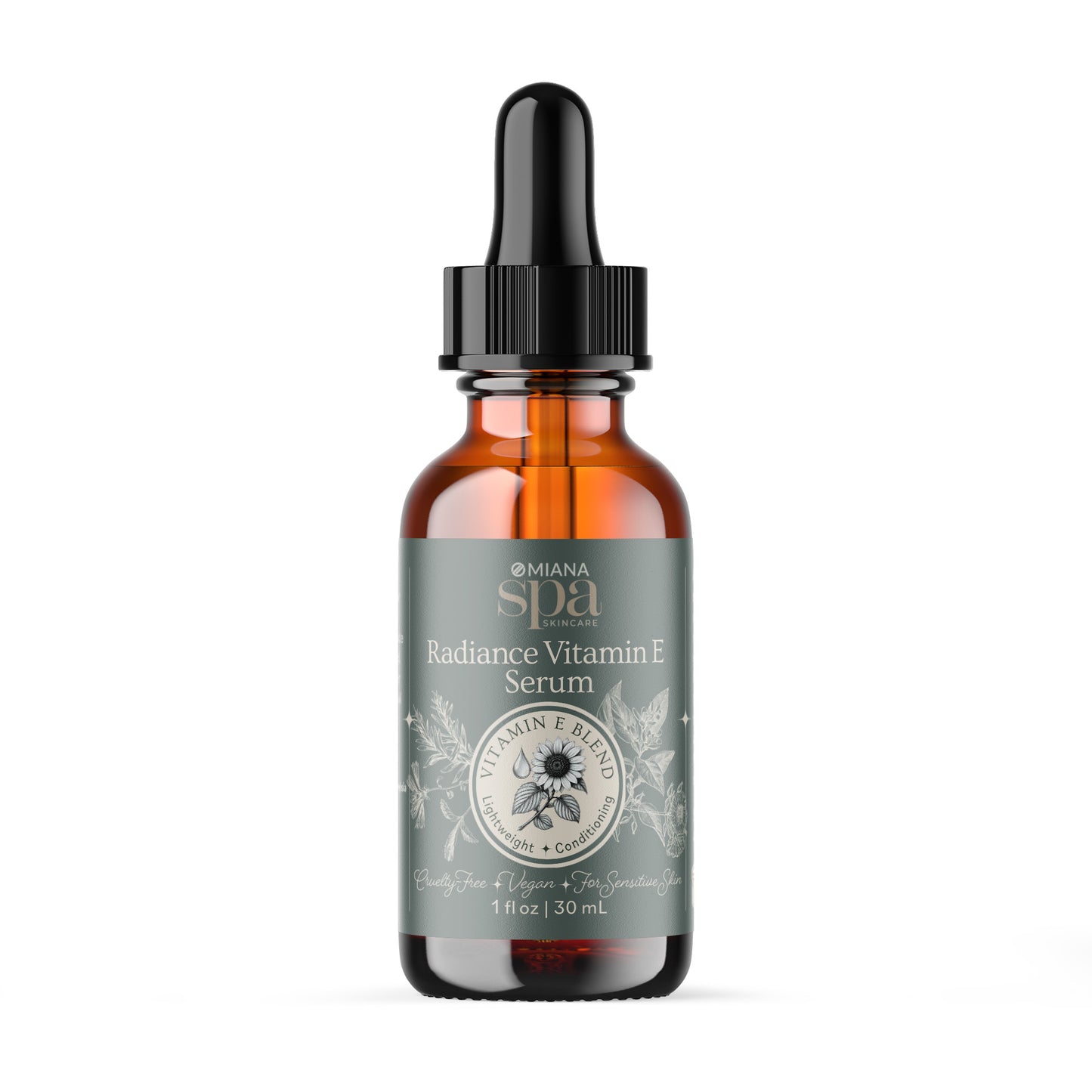 Omiana Natural Cosmetics Oil Radiance Vitamin E Serum – Lightweight, Conditioning Moisture for Sensitive Skin