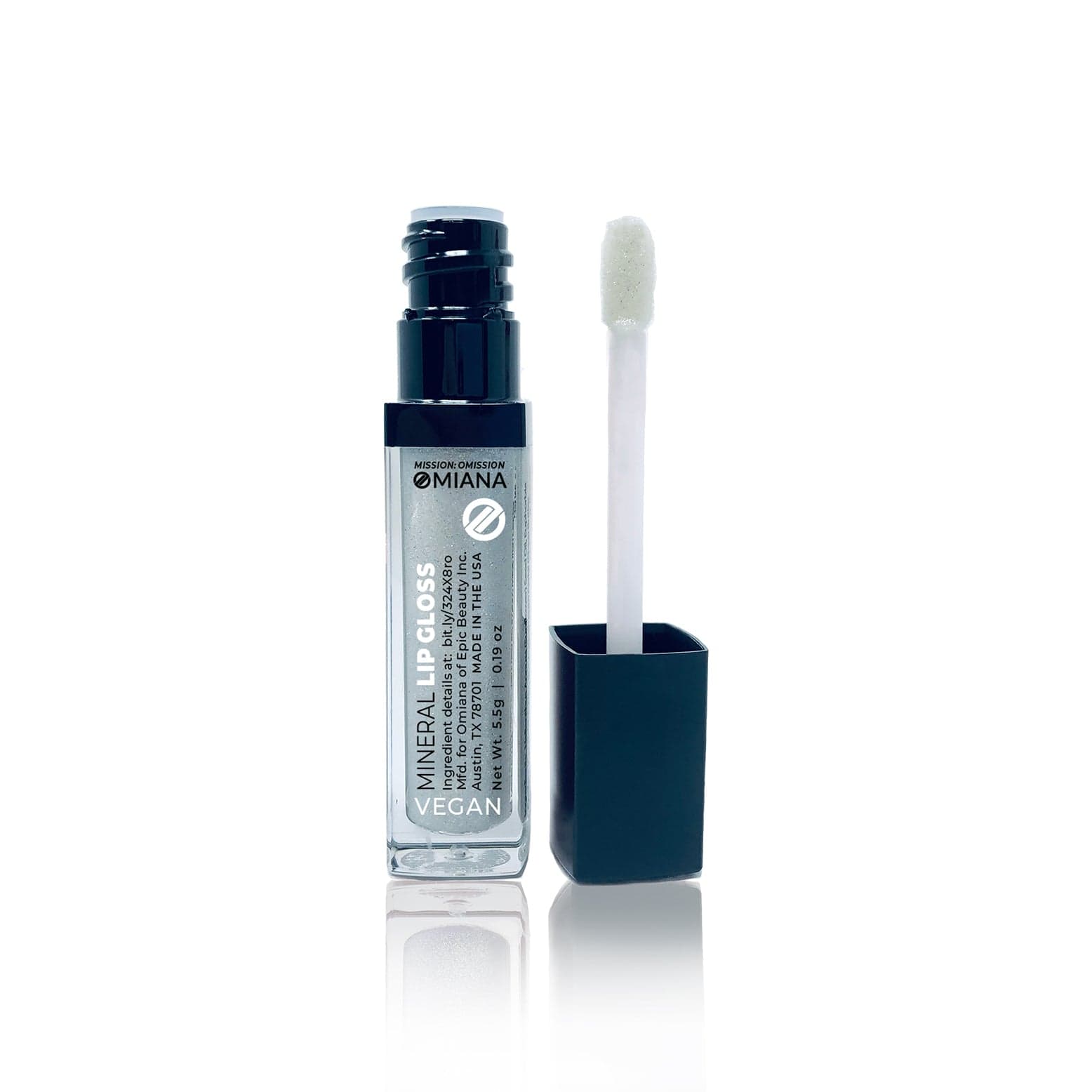 Omiana Natural Cosmetics Lipgloss Snowflake Obsidian Mineral Vegan Lip Gloss - Titanium Dioxide-Free, Tocopheryl Acetate-Free